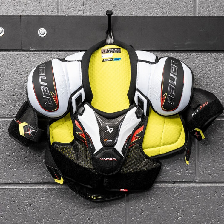 

BAUER Модель 25 Flypro профессиональные хоккейные перчатки, нагрудник, налокотники, наколенники, юниорский S, рост 130-140 см