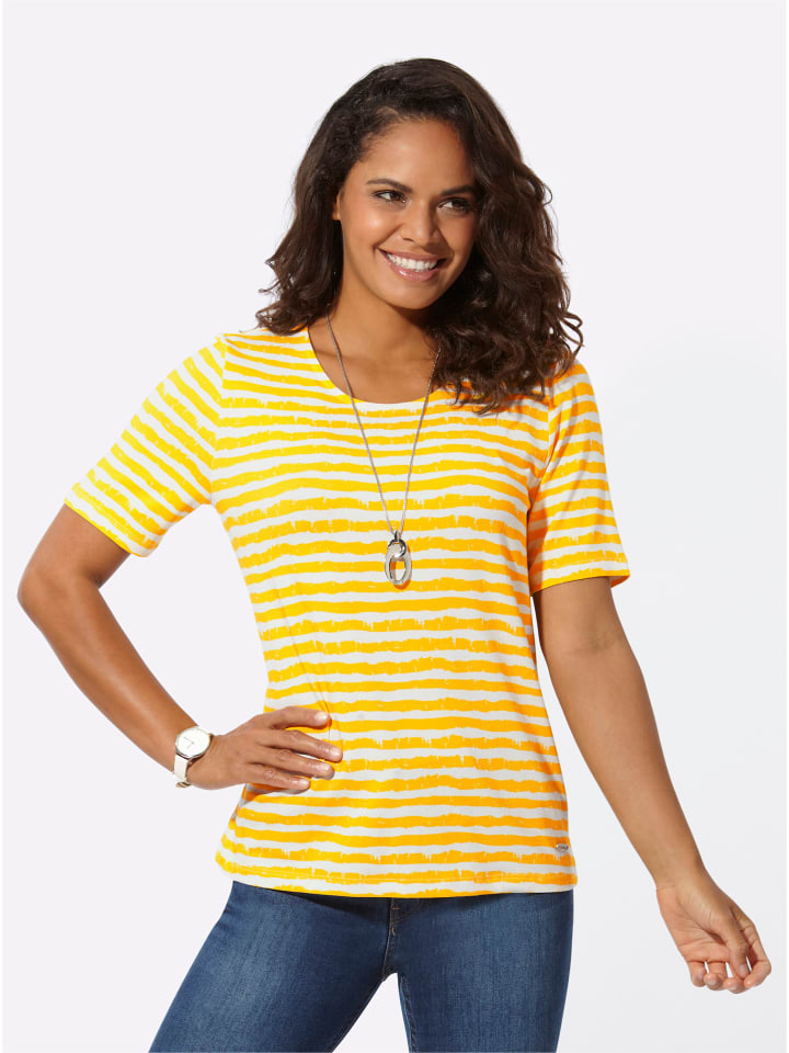 

Полосатая рубашка в солнечно-желтых и бежевых полосках WITT WEIDEN