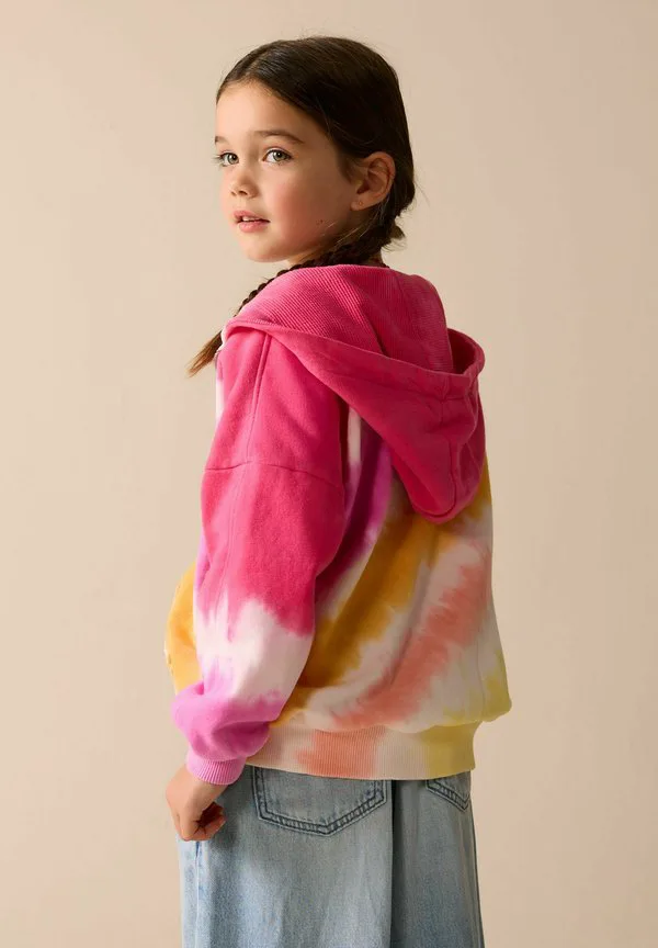 Толстовка на молнии стандартного кроя Next, Pink Multi Tie Dye — фото 3