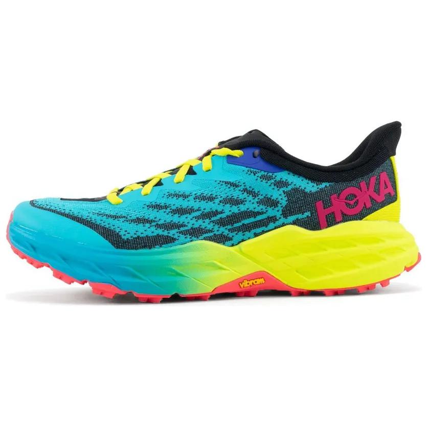 

HOKA ONE ONE Кроссовки Speedgoat 5 Shock Absorbers Low Top, мужские, сине-зелено-красные, свободный крой