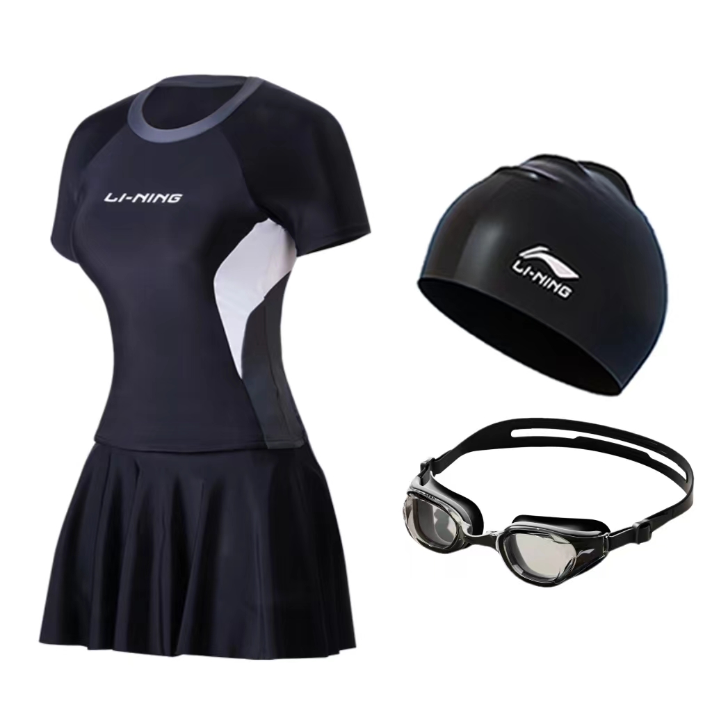 

Купальник раздельный женский Two Piece LINING, Swimsuit+Swim Goggles+Swimming Cap