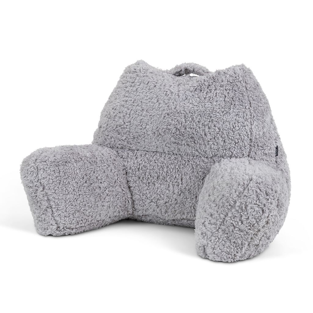 

Подушка для чтения со спинкой Icon Teddy Bear, серая, пушистая подушка для чтения с наполнителем-мешочком, подушка для спины, подушка для чтения на кровати, опора для спины с ручкой для переноски — сделано в Германии Icon Beanbags
