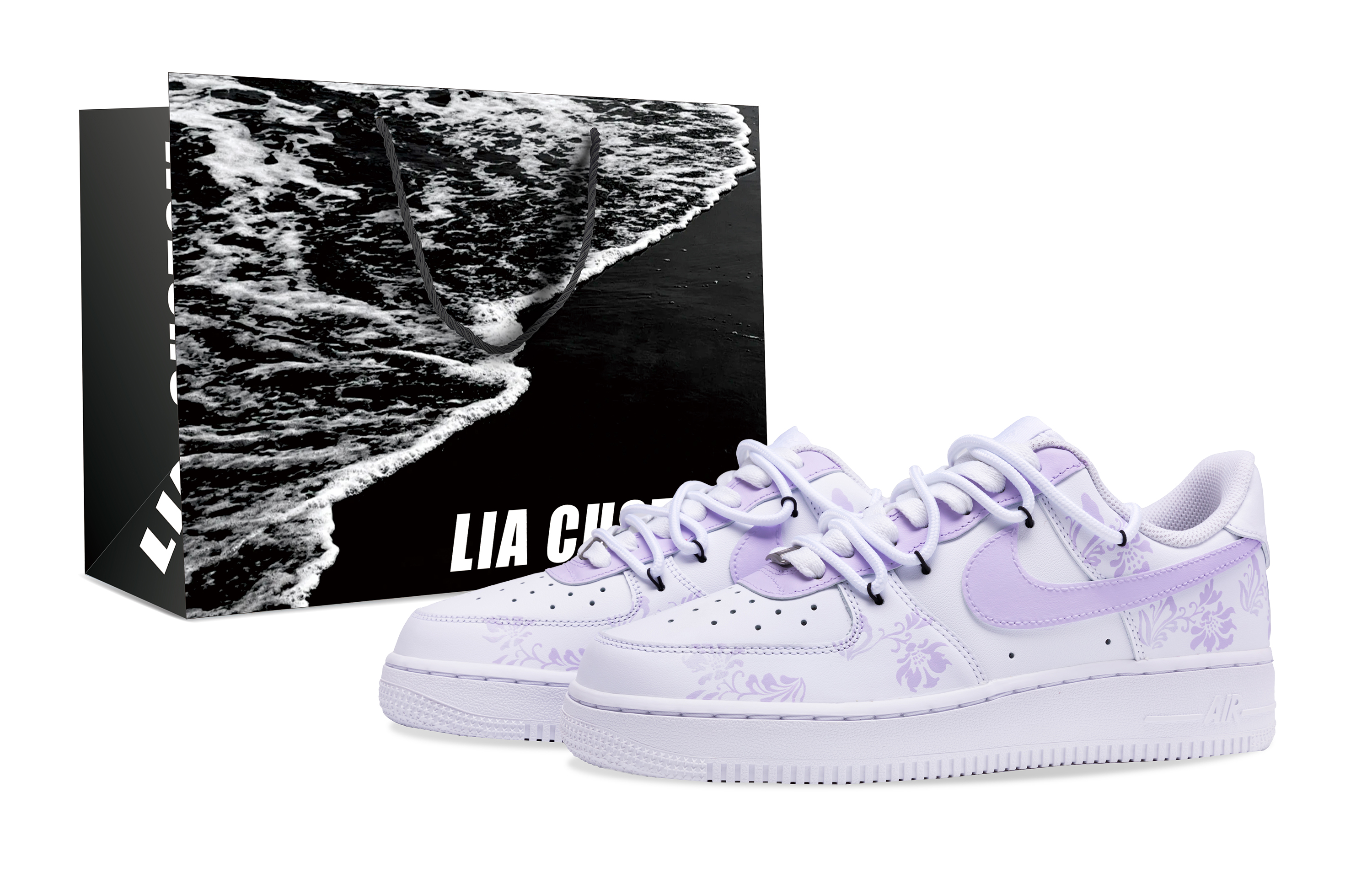

Nike Мужские износостойкие низкие кроссовки для скейтбординга Air Force 1, светло-фиолетовые