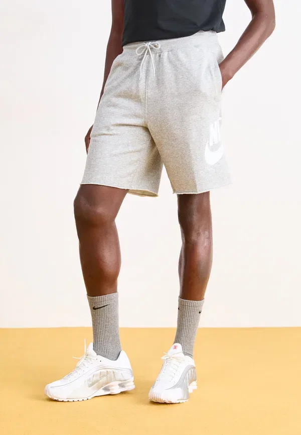 Шорты спортивные Nike Sportswear M nk club alumni ft short tracksuit bottoms, серый хизер/светлый дымчато-серый/белый