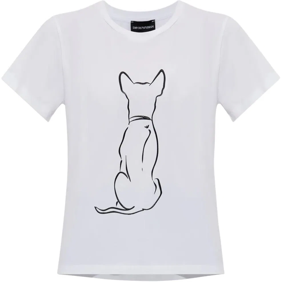 Футболка We Love Dogs Crewneck EMPORIO ARMANI, White