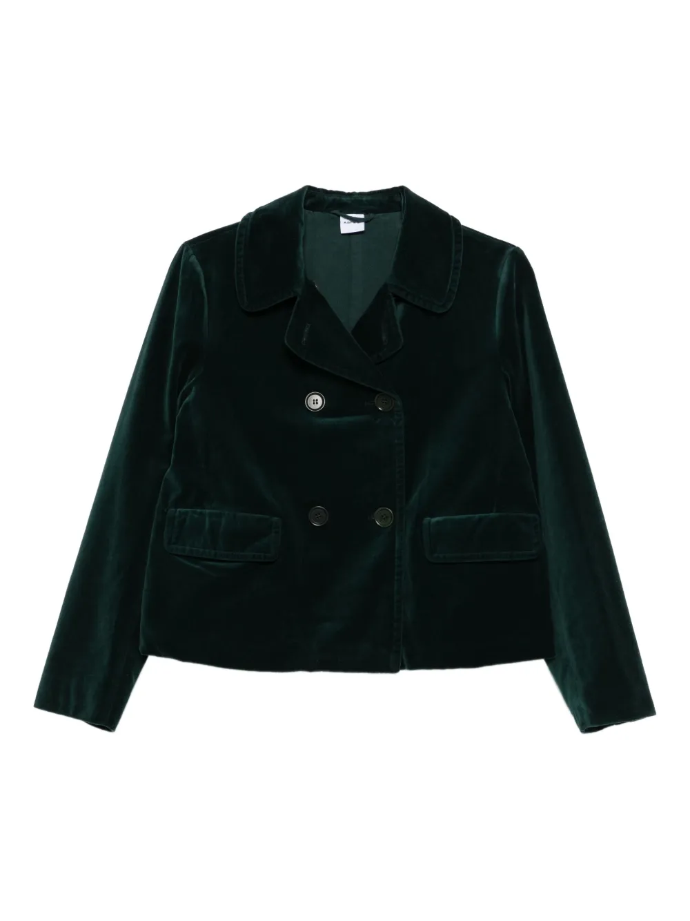 

Двубортный бархатный пиджак Aspesi, зеленый