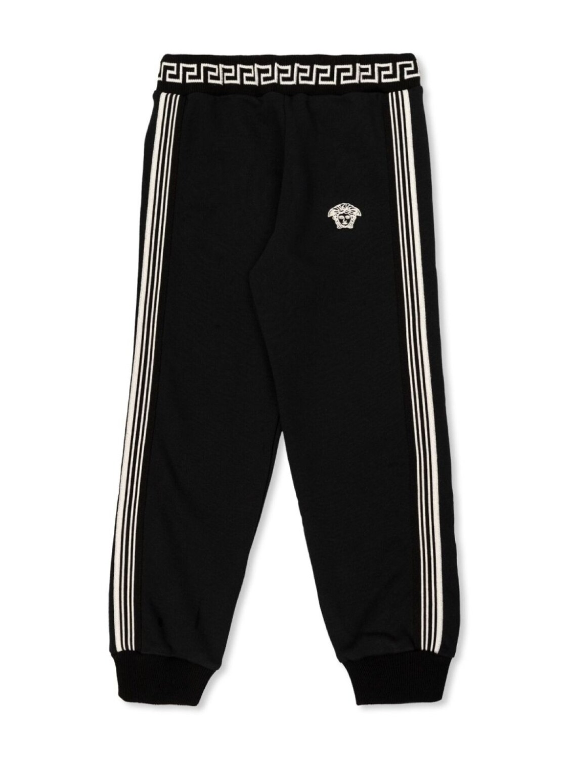 

Versace Kids спортивные брюки с вышитым логотипом, черный