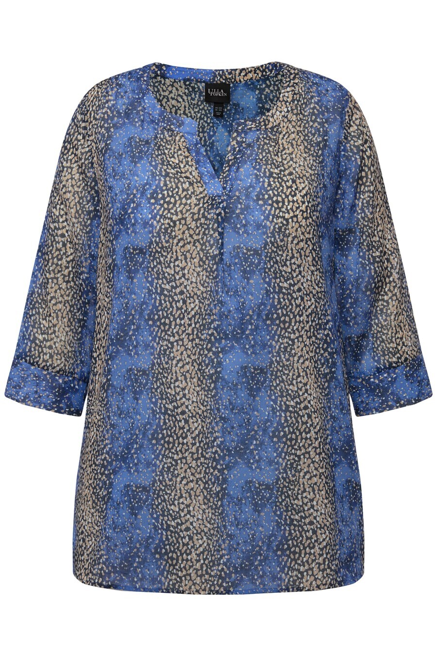 

Блузка с коротким рукавом Ulla Popken Blouse, цвет mottled beige/mottled blue