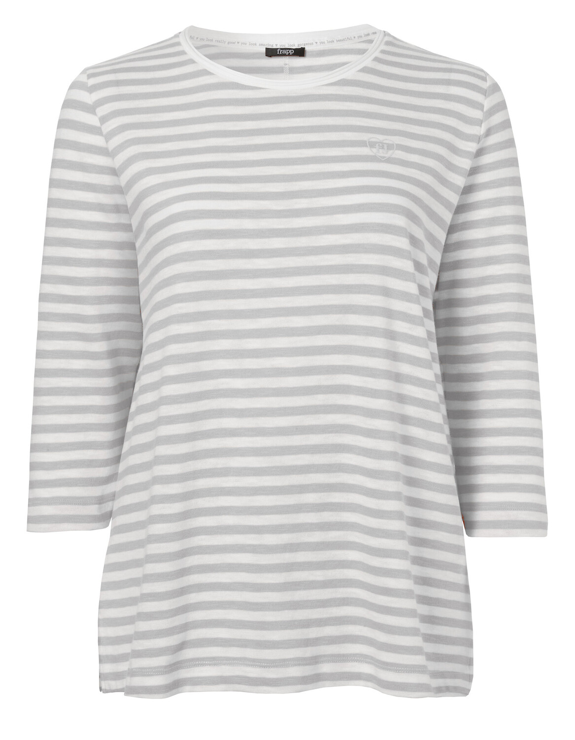 

Футболка FRAPP Zeitloses mit Stickerei, цвет light grey/offwhite