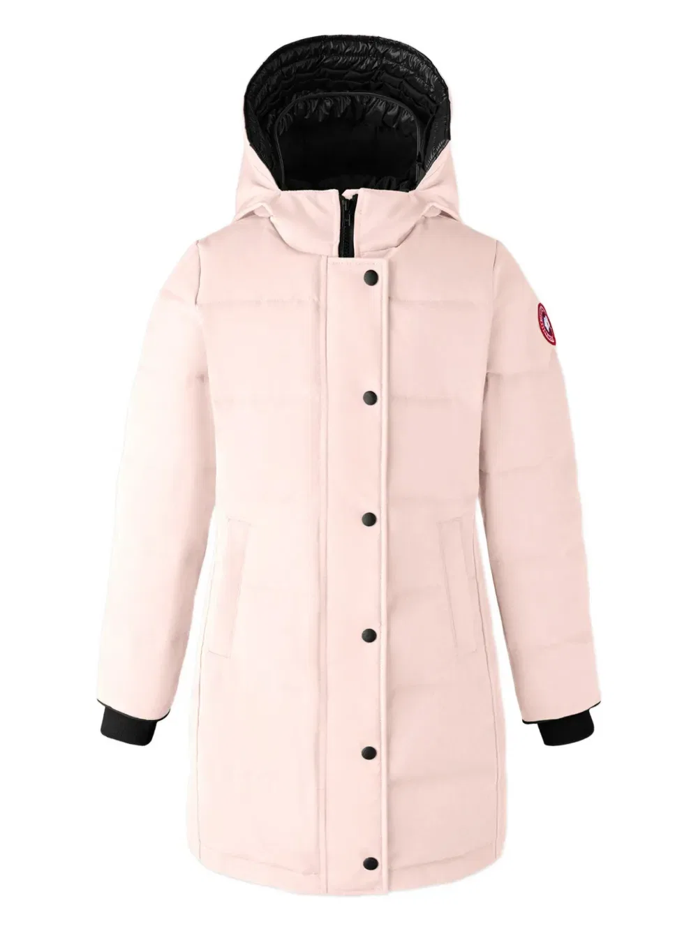 Стеганое пальто с капюшоном Canada Goose Kids, розовый