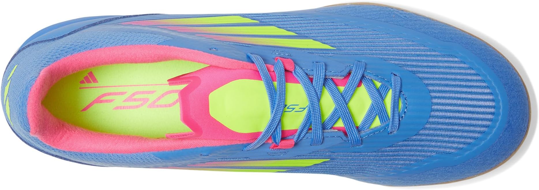 Кроссовки adidas F50 League Indoor Soccer Cleats, цвет None/Lucid Lemon/Lucid Pink — фото 2