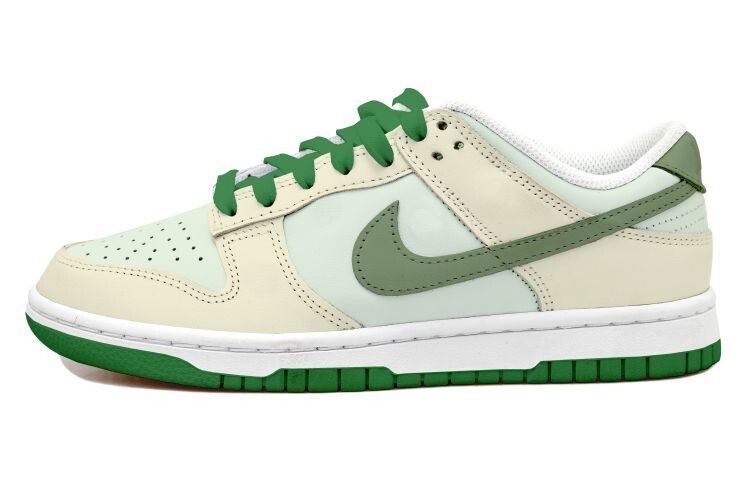 

Кроссовки Nike Dunk Skateboard Shoes Women's Low-Top Beige Green