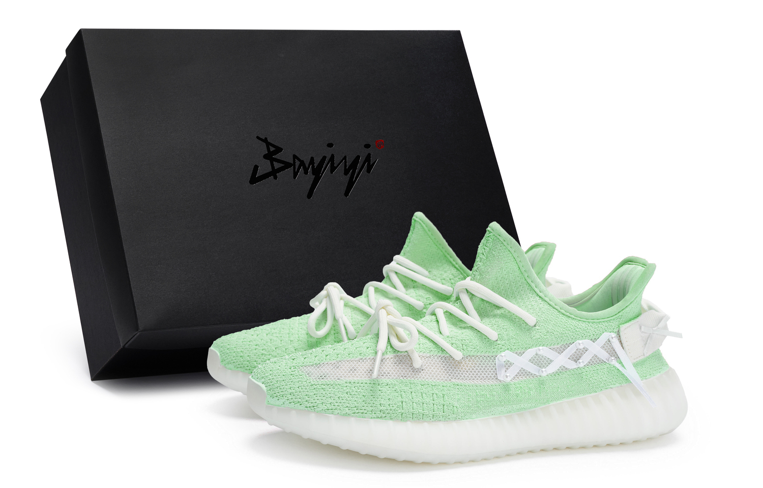 Yeezy Boost 350 V2 Антискользящие Износостойкие Низкие Повседневные Кроссовки Унисекс Белый Зеленый Adidas Originals