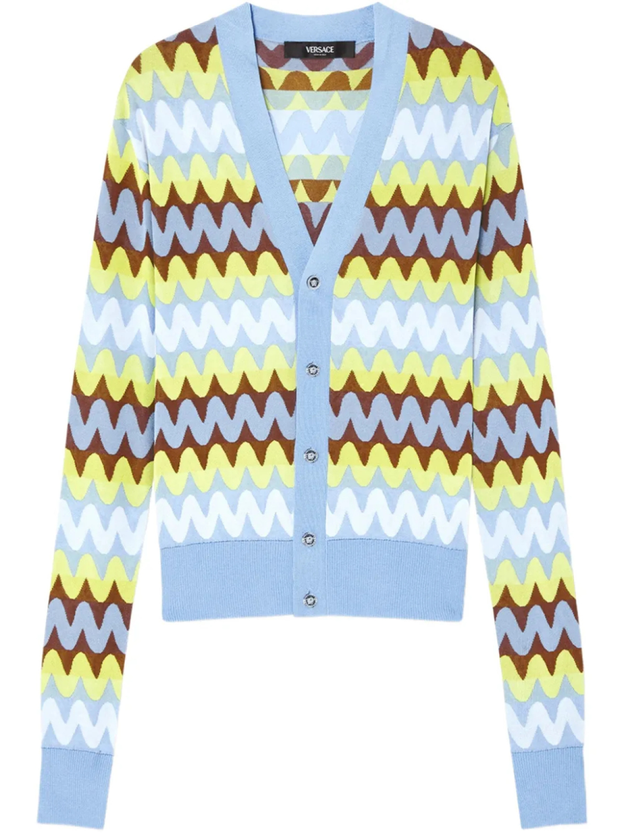 

Кардиган Versace с интарсией, синий