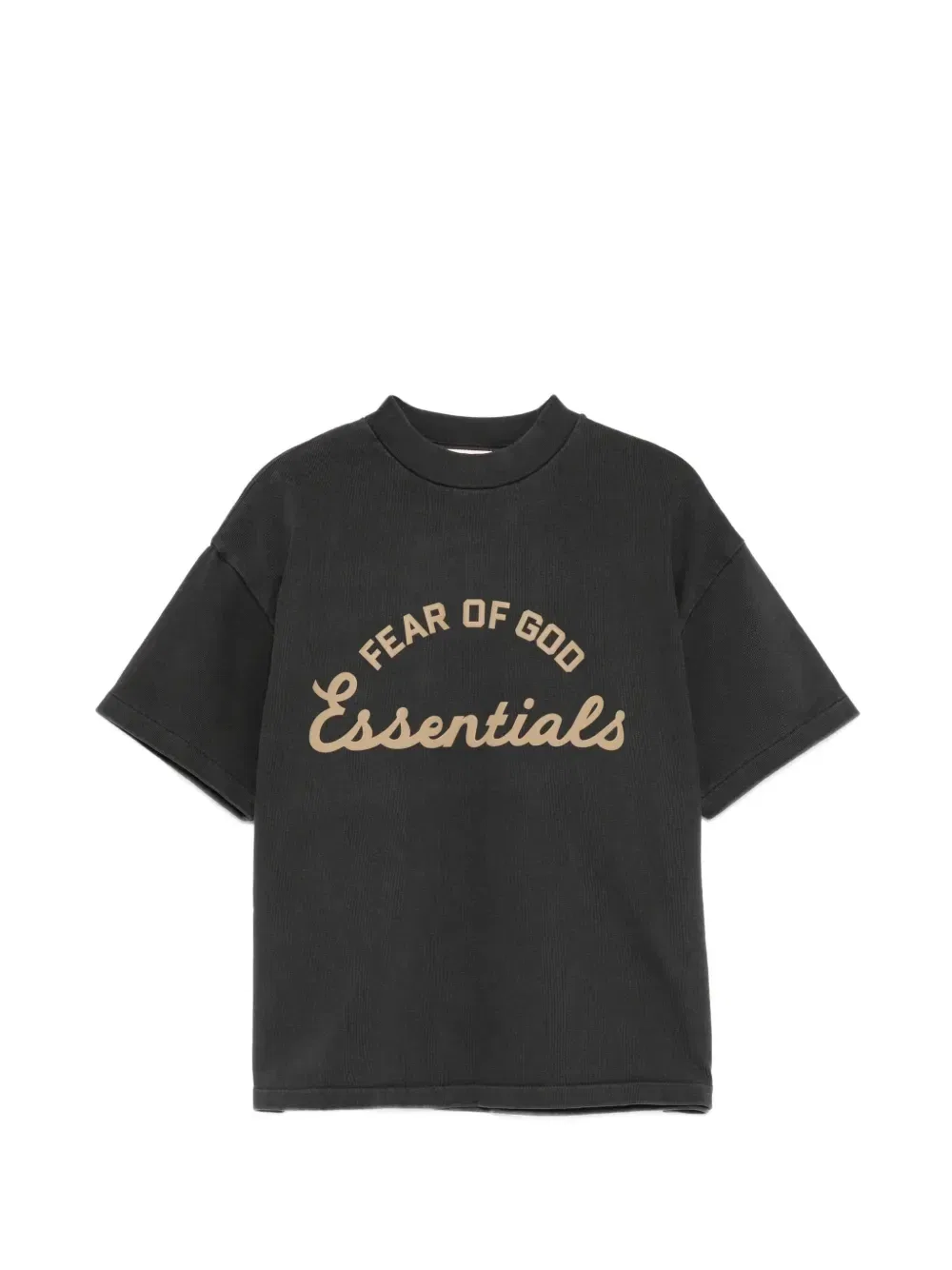 Футболка с круглым вырезом и принтом-логотипом Fear of God Essentials Kids, серый