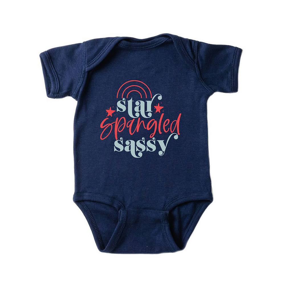 

Боди Sassy Baby с блестками и звездами The Juniper Shop, темно-синий