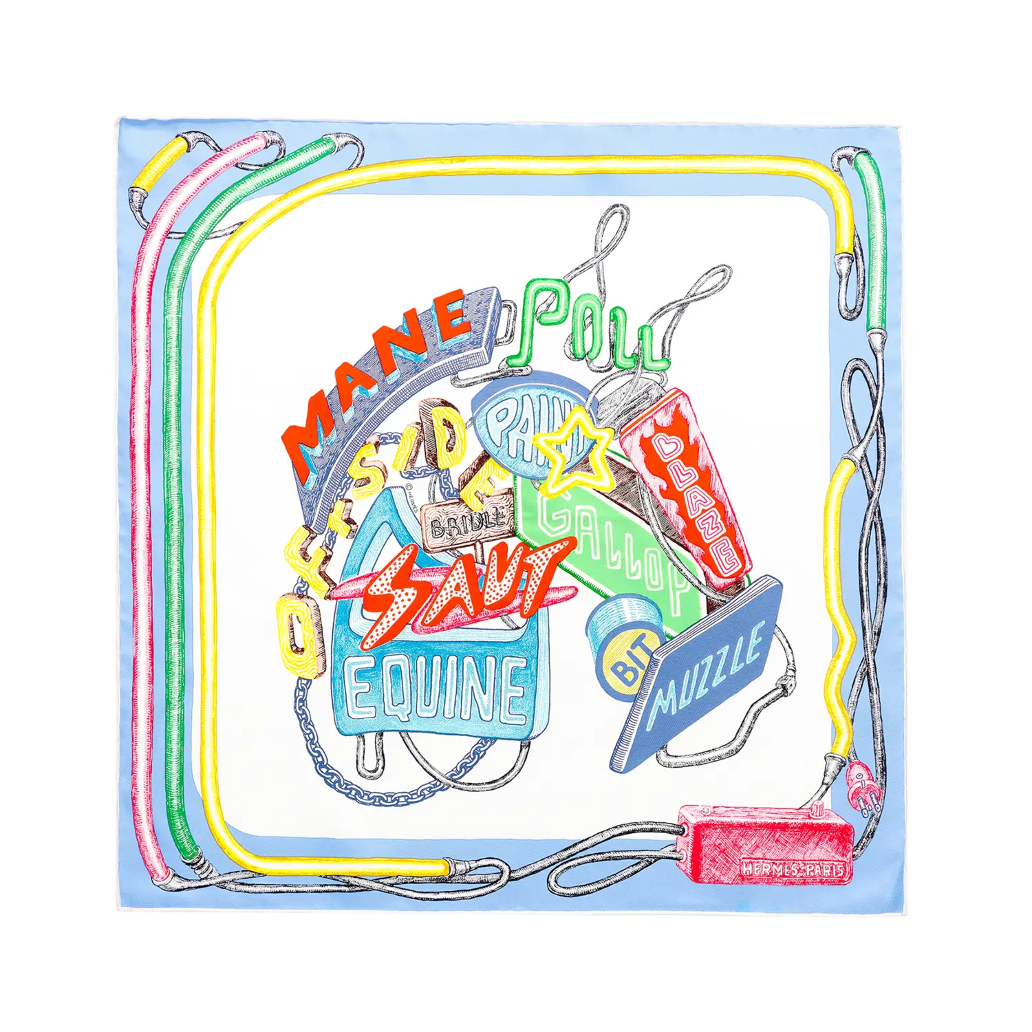 

Шёлковый платок HERMES Мультиколор