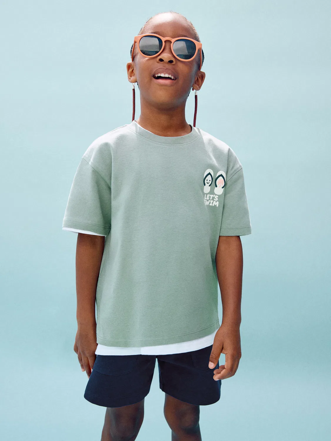 Футболка 'MFLIP' Mango Kids, Mint/Pastel Green — фото 4