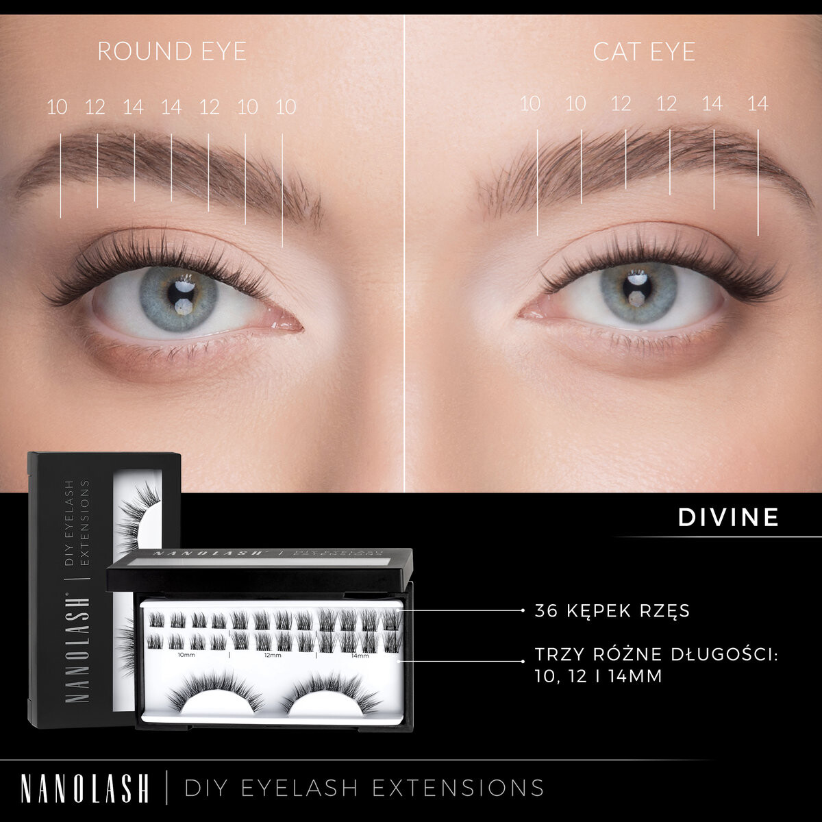 Набор для склеивания ресниц Nanolash DIVINE - ресницы для самостоятельного нанесения — фото 4