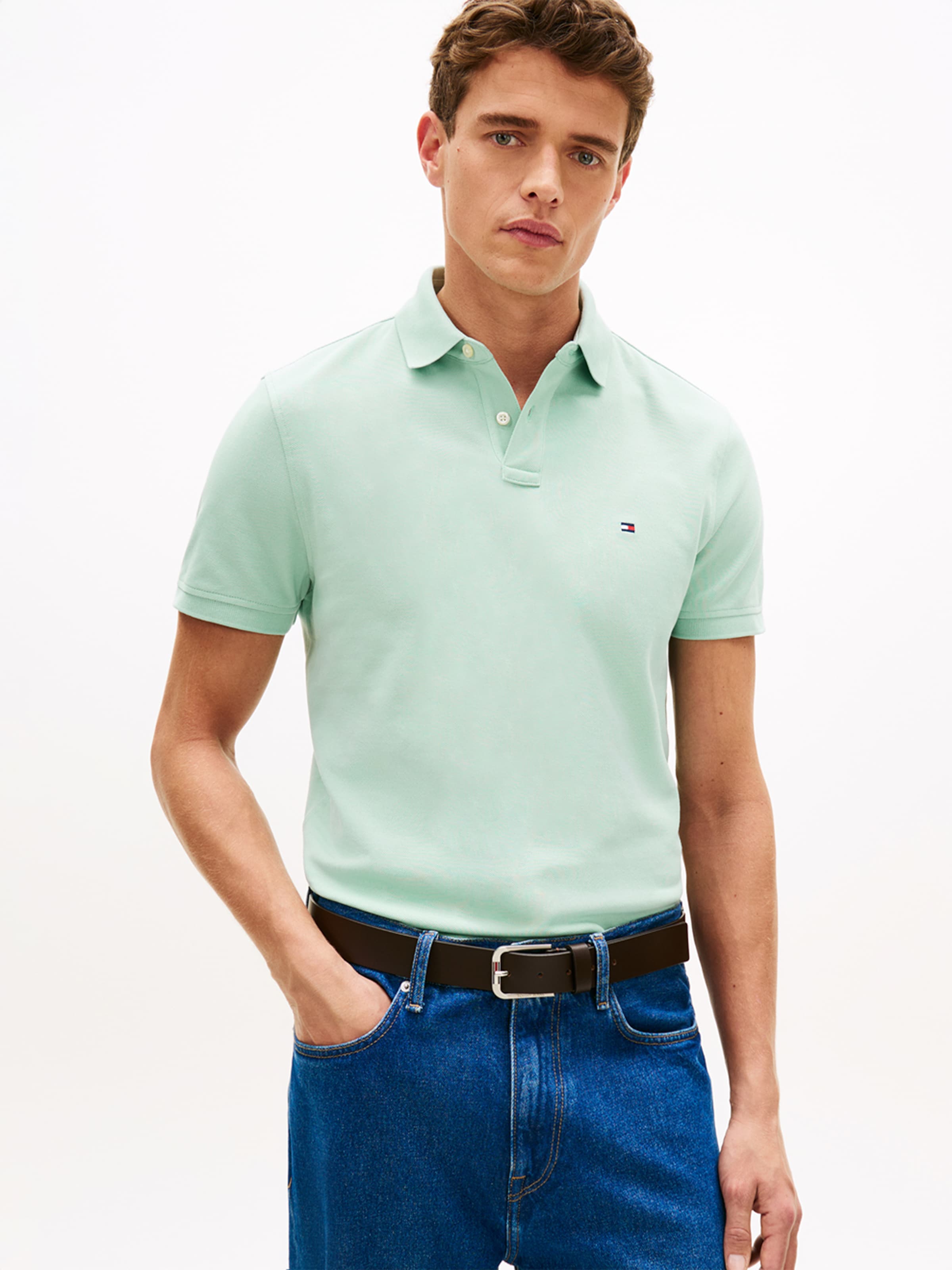 TOMMY HILFIGER Футболка 'CORE 1985 REGULAR POLO' в цвете Mint — фото 3