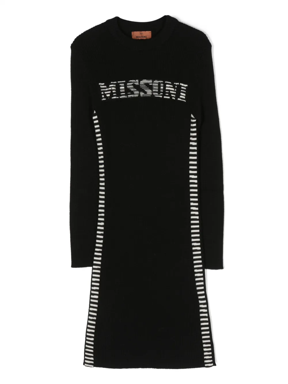 

Платье вязки интарсия с логотипом Missoni Kids, черный