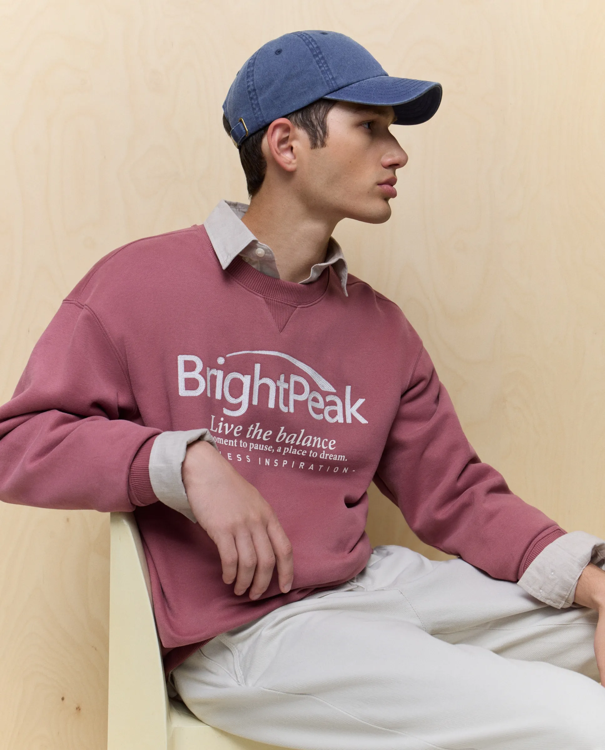 

Мужская свитшот с круглым воротником Easy Wear, малиновый