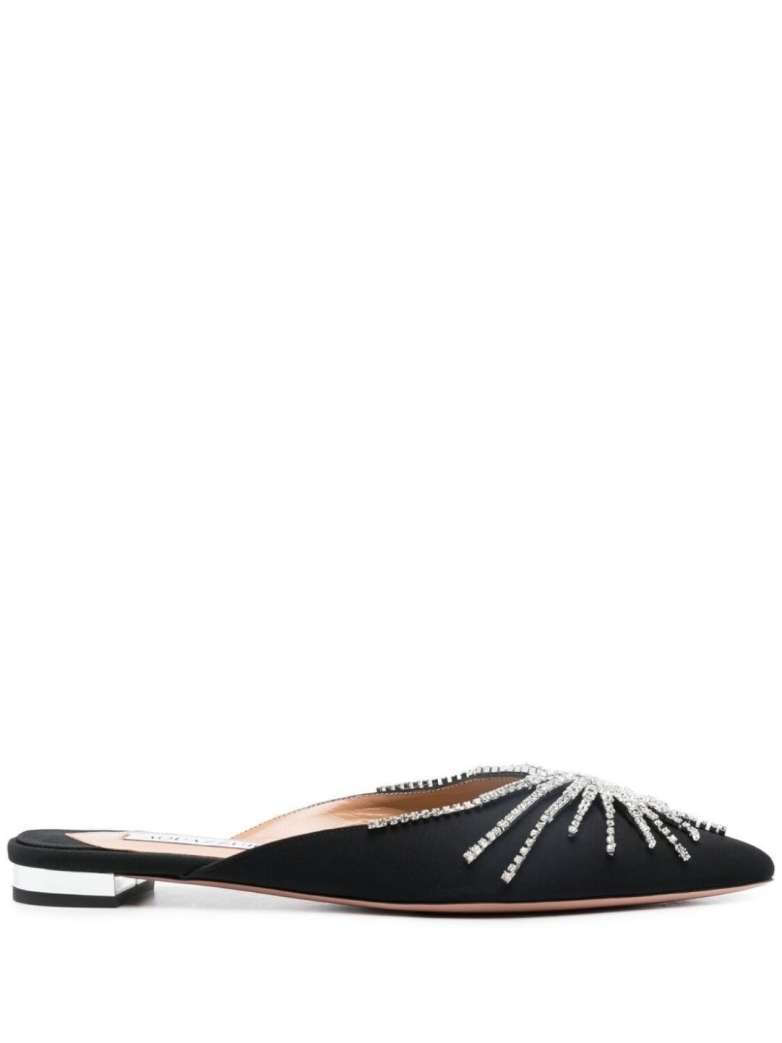 Aquazzura мюли Sunshine с кристаллами, черный