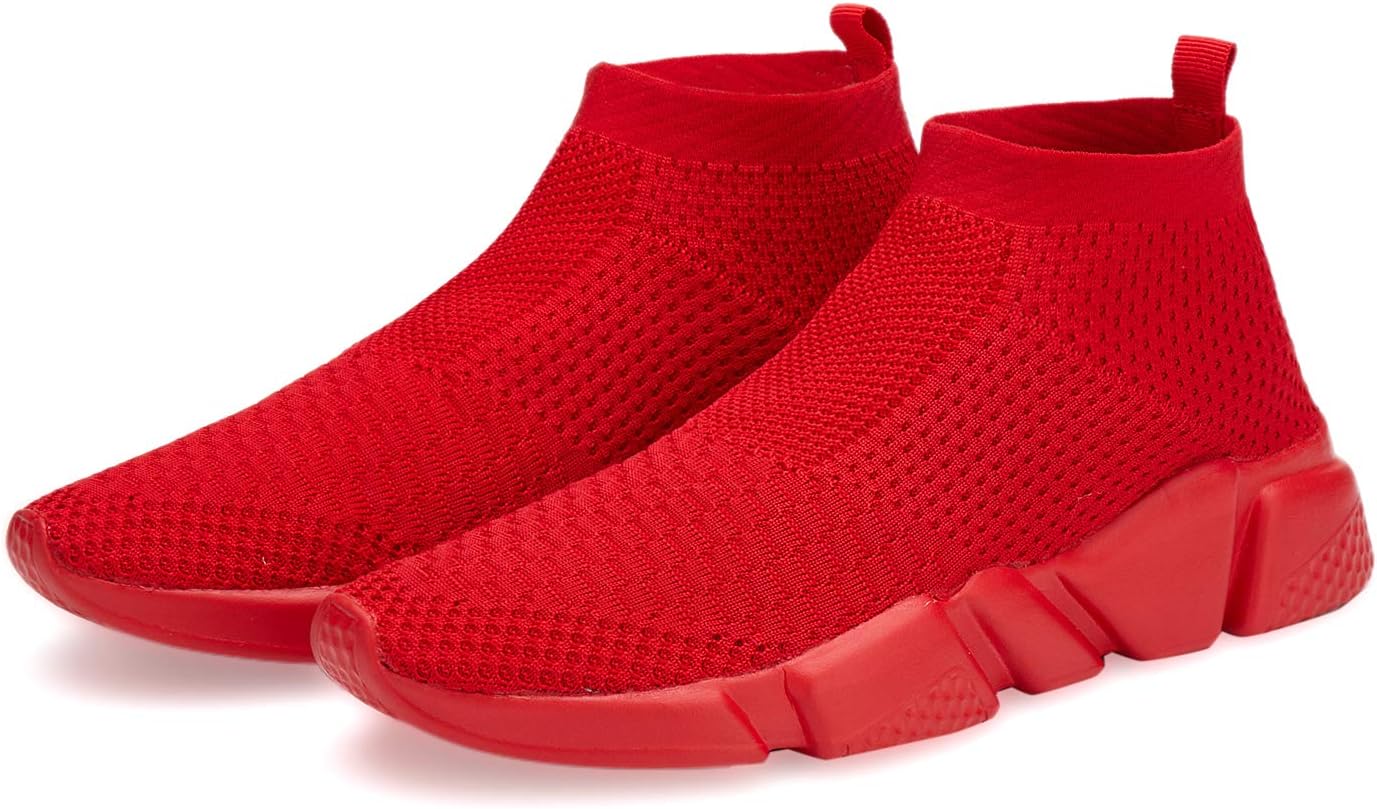 

Мужские кроссовки Casbeam для бега, вязаные, удобные, легкие, дышащие, повседневные спортивные туфли, модные слипоны для ходьбы, красный