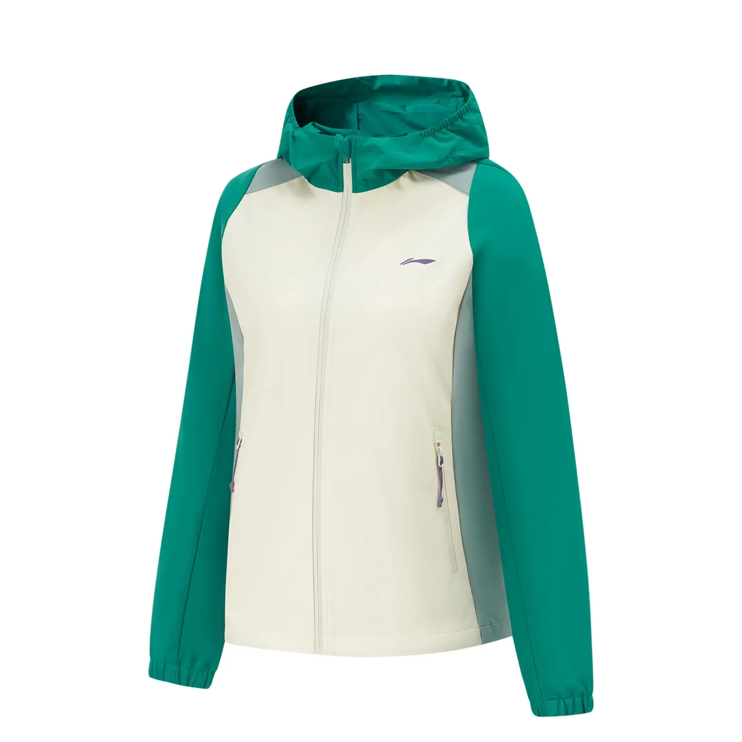 

LINING Куртка для бега, Ecru/Stone Green/Gray Foam Green