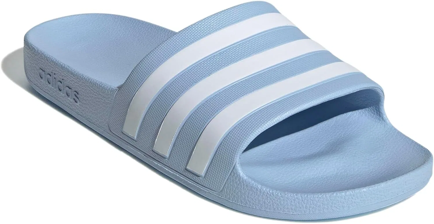 Спортивные сандалии-слайды adidas, голубой/белый — фото 4