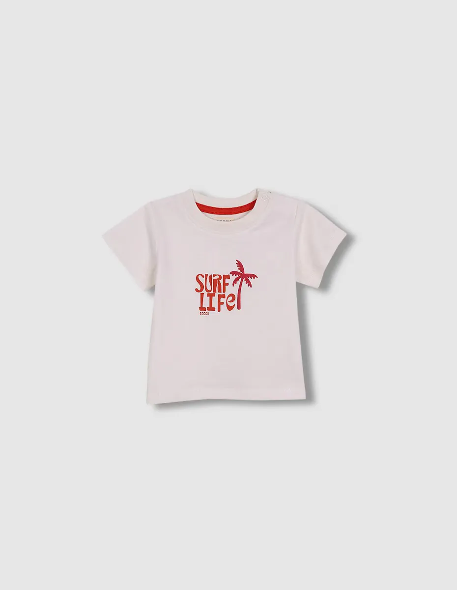 

Baby boy футболка с коротким рукавом и узором спереди Gocco, белый