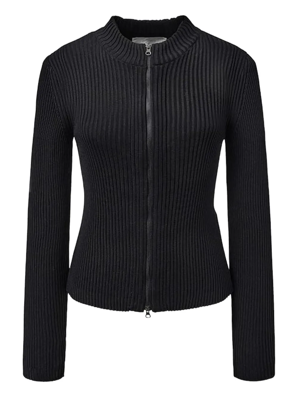 

Кардиган в рубчик с высоким воротником Amomento, черный