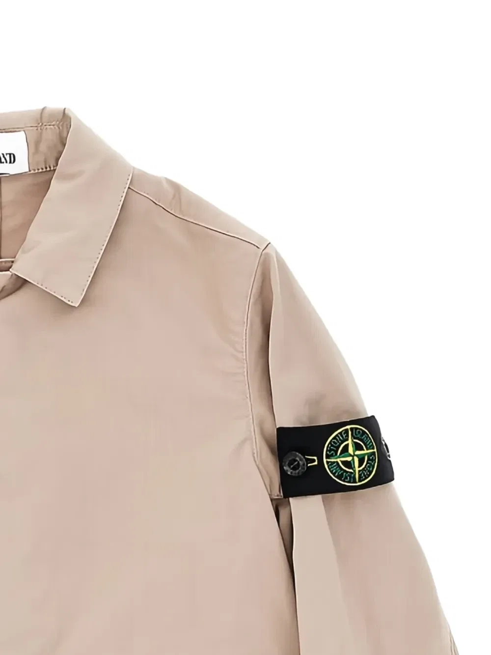 Куртка-рубашка с нашивкой-логотипом Stone Island Junior, бежевый — фото 2