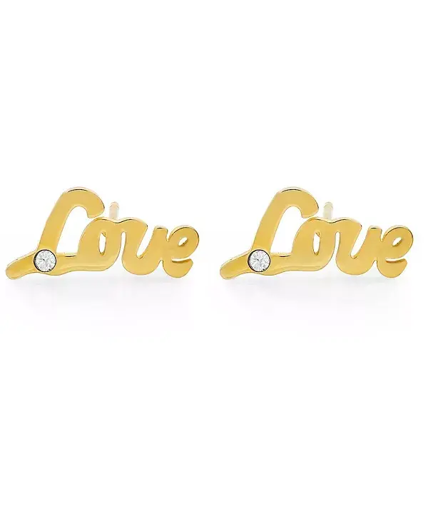 

Серьги-Гвоздики Love из нержавеющей стали с покрытием из 18-каратного золота Steeltime, gold-plated