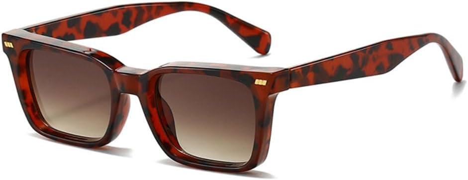 

Солнцезащитные очки LVTFCO для женщин, модные, темно-зеленые, с защитой от УФ-излучения UV400, в стиле ретро, ​​с заклепками, в стиле панк, для мужчин, Leopard Tea Gradient