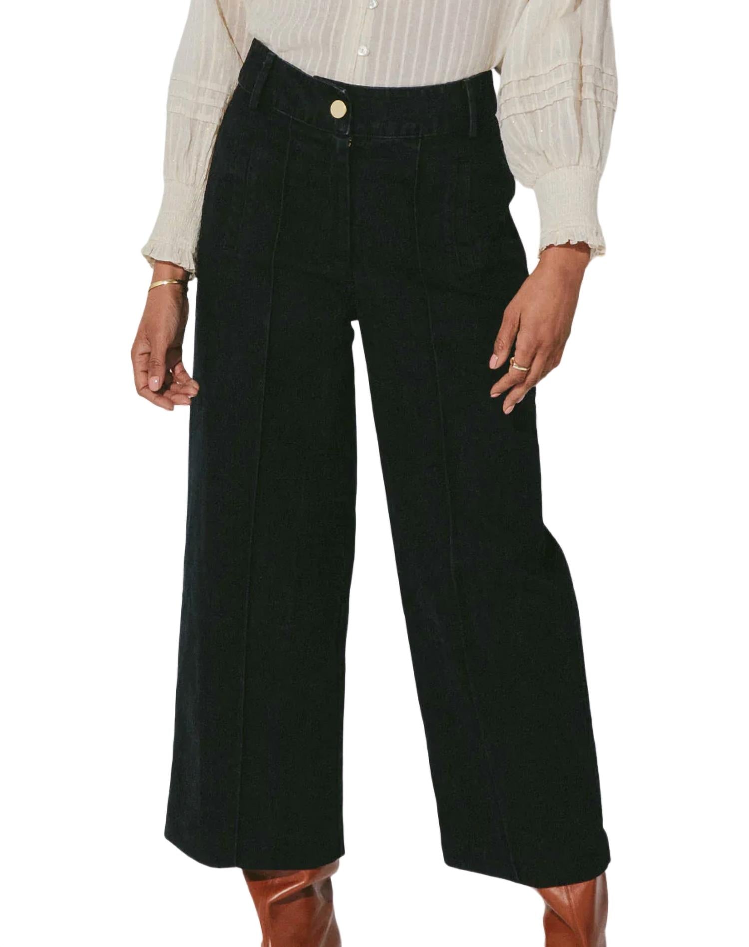 

Укороченные брюки Charlotte из темного денима Cleobella, цвет dark denim
