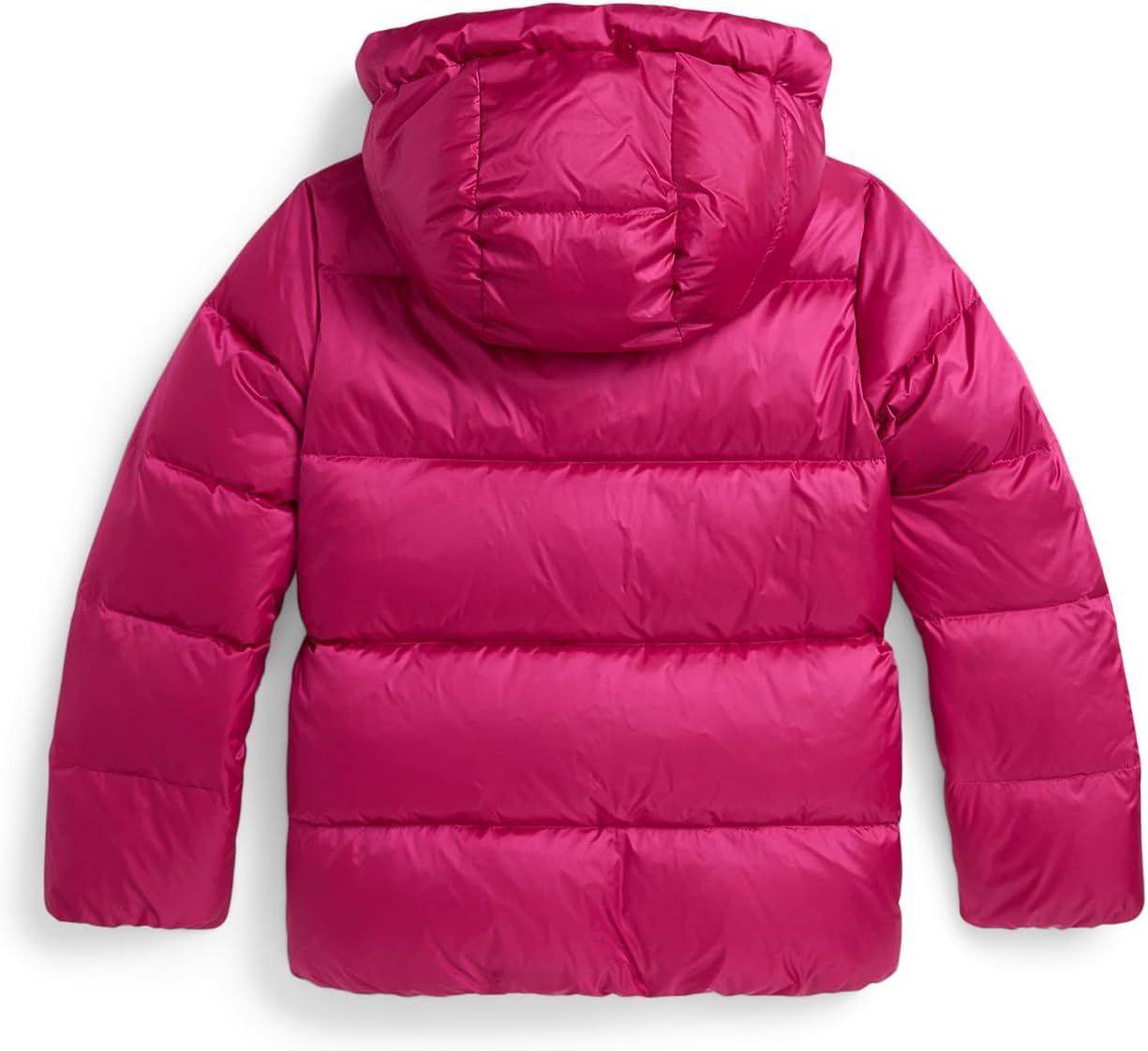 Куртка Polo Ralph Lauren Kids Metallic Down Hooded Jacket, цвет Preppy Pink — фото 2