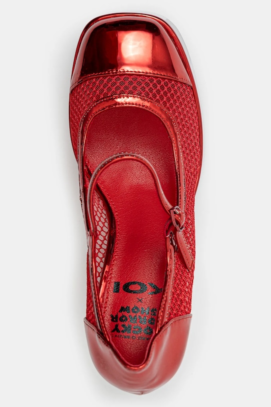 Черные туфли X Rocky Horror Show Regular Frankie Fan в сеточку Koi Footwear, красный — фото 4