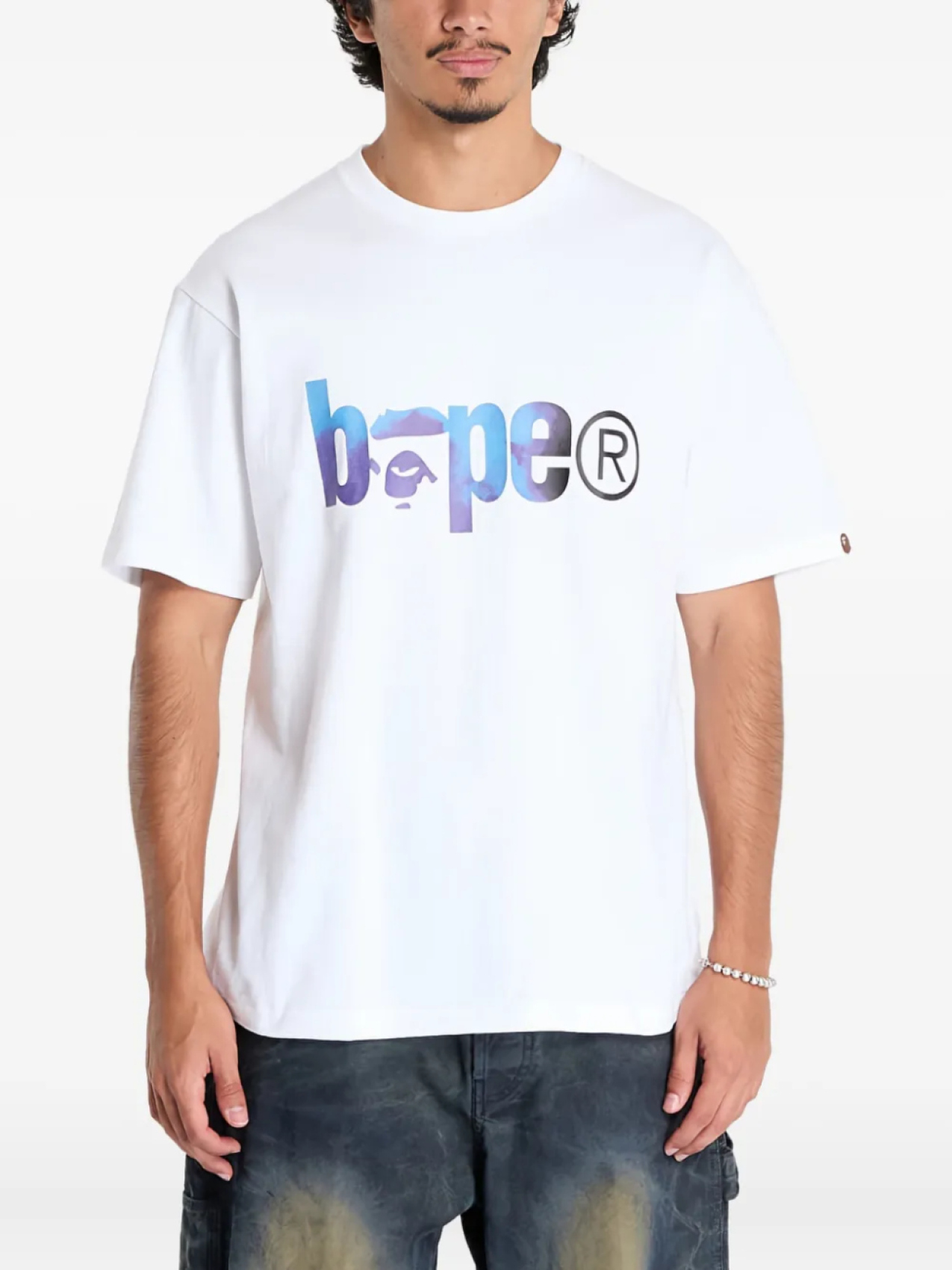 

Футболка BATHING APE из хлопка с принтом тай-дай и логотипом BAPE A Bathing Ape, белый