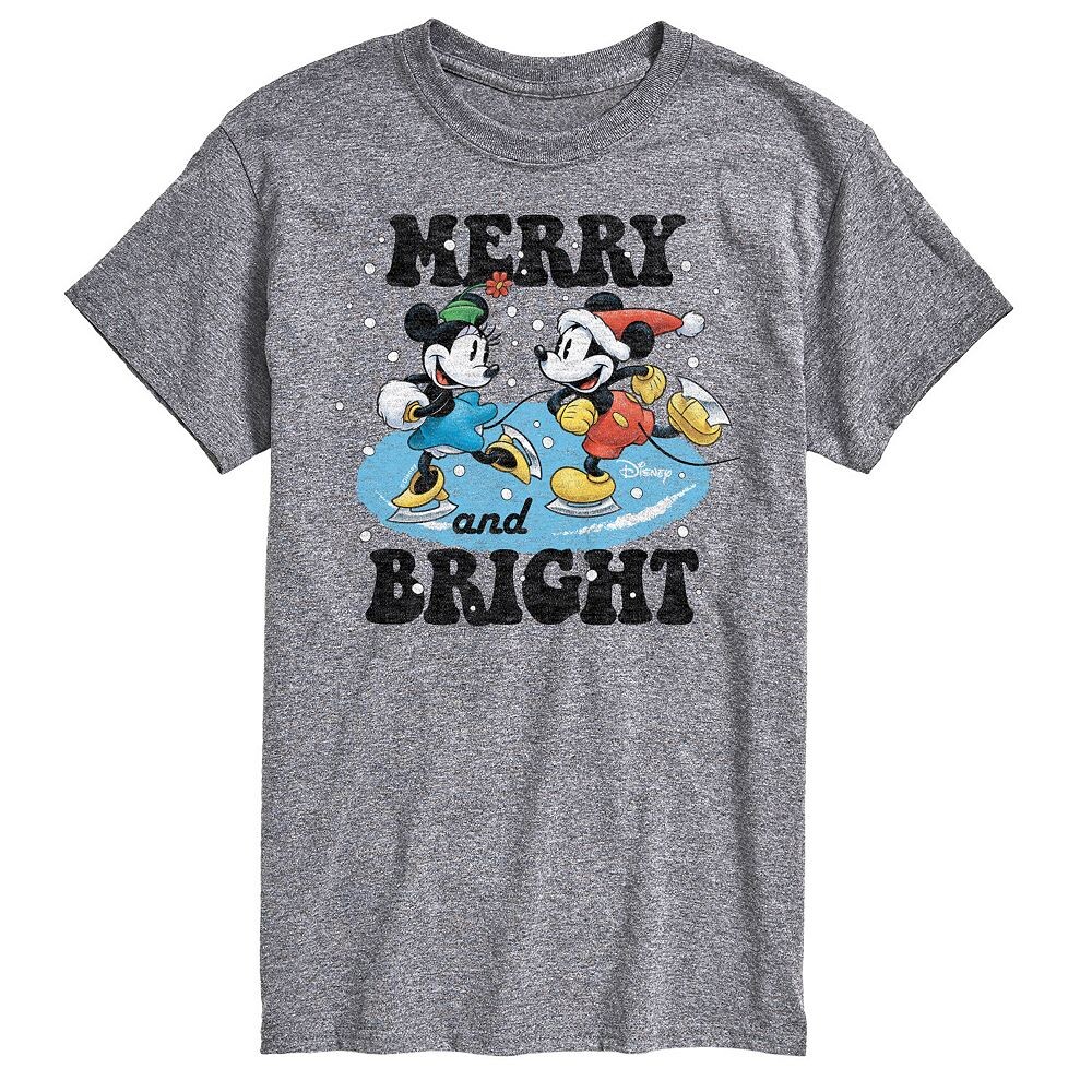 

Мужская футболка с веселым и ярким рисунком Disney's Mickey & Minnie Mouse, серый