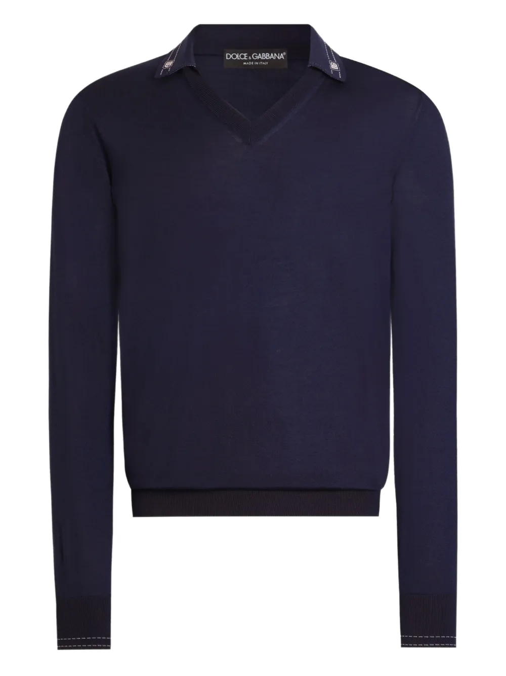 

Топ с V-образным вырезом и логотипом Dolce & Gabbana, синий