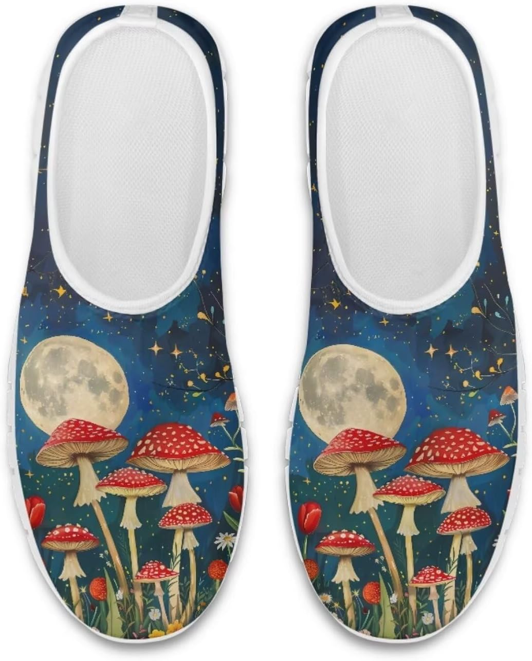 

Модные кроссовки Chaqlin с низким верхом, мокасины, нескользящие, сетчатые, спортивные, для женщин и мужчин, для прогулок и походов, Mushroom Floral Moon