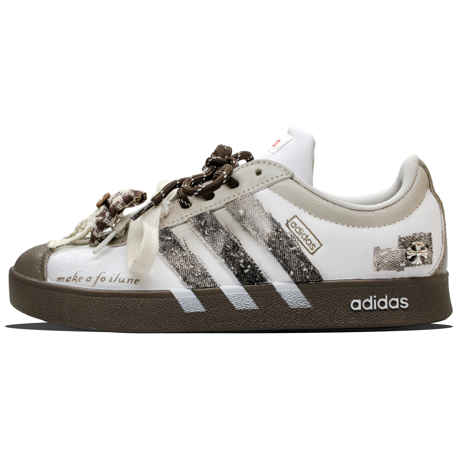 

VL Court 2.0 скейтборд обувь unisex низкие Adidas, белый/черный/коричневый