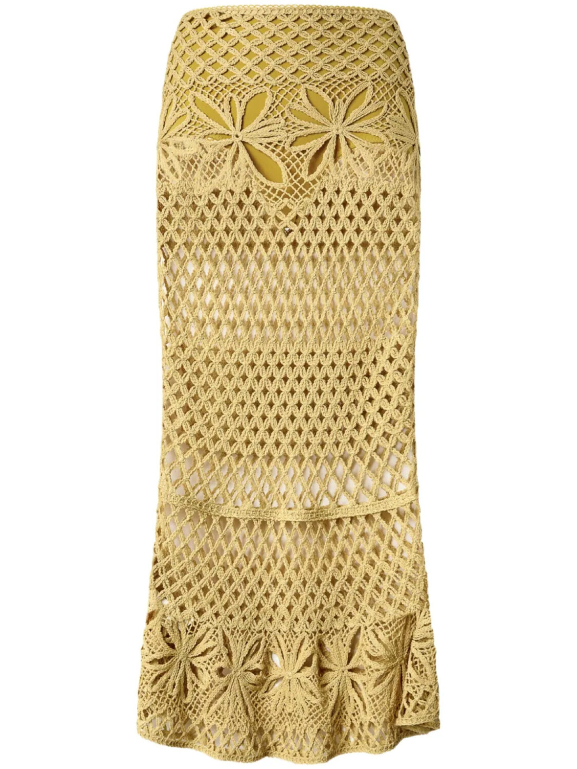 

PINKO юбка в технике кроше, желтый