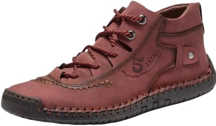 

Мужские повседневные кожаные ботинки-чанка на щиколотку, слипоны, легкие лоферы средней высоты для прогулок и вождения, доступны варианты с мехом и без меха Hhhchpm, красный