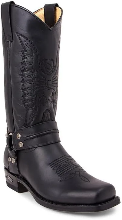 

Мужские винтажные ботинки с квадратным носком, массивным каблуком, средней высоты, кантри-ботинки, рабочие ботинки, вестерн-охотничьи ботинки XBTEVUDAK, черный