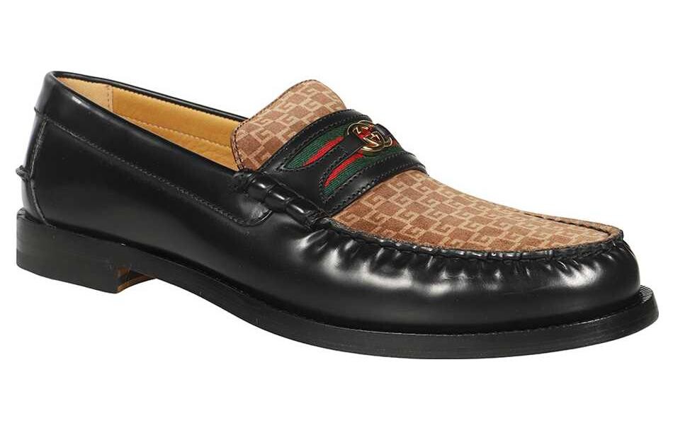 Туфли мужские Gucci, черный / коричневый — фото 3