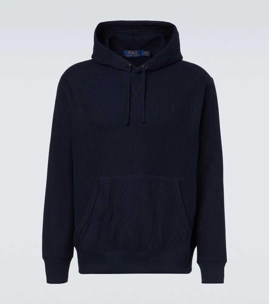 Худи из вафельной вязки Polo Ralph Lauren, синий