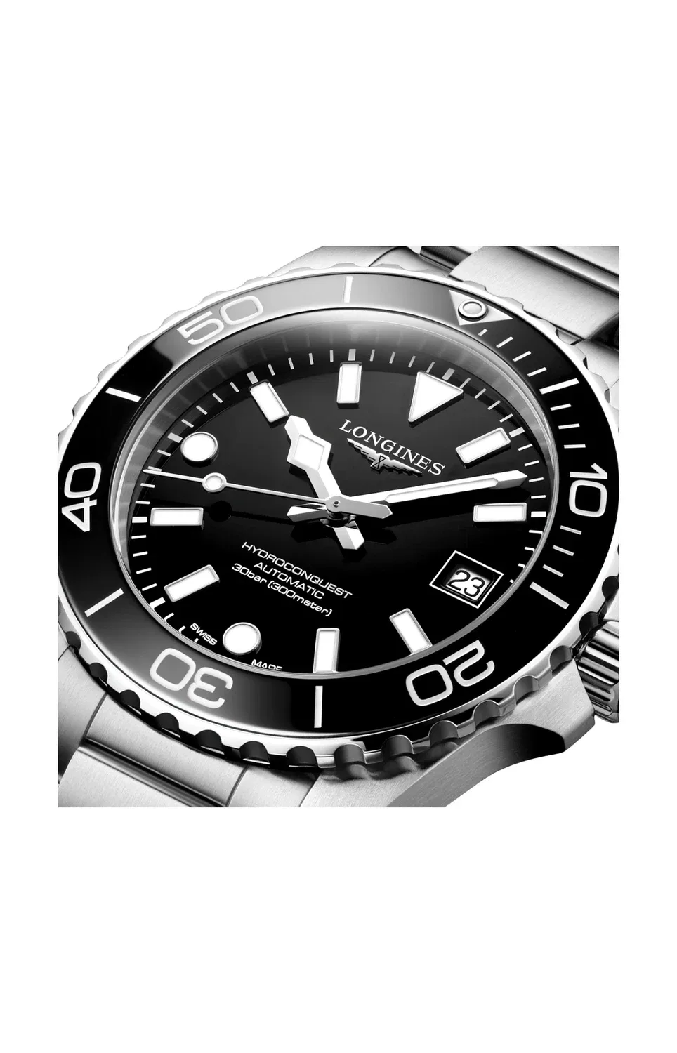 Гидроконквест 39 мм - l3.779.4.56.6 LONGINES, черный — фото 2