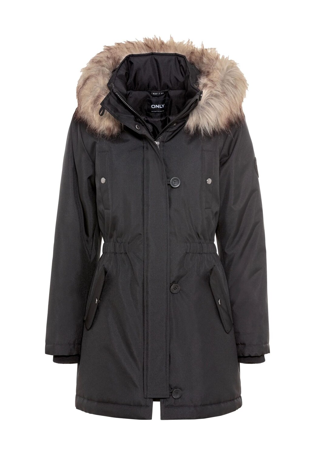 

Парка "Ирис", капюшон, нагрудные карманы, женская ONLY, цвет 177911001 Black/n